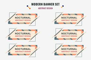 modern abstract vector banier set. vlak meetkundig vorm met verschillend kleuren en verschillend stijl. sjabloon voor web of afdrukken ontwerp, klaar naar gebruiken.