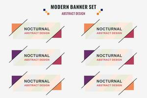 modern abstract vector banier set. vlak meetkundig vorm met verschillend kleuren en verschillend stijl. sjabloon voor web of afdrukken ontwerp, klaar naar gebruiken.