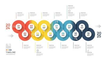 bedrijf weg kaart tijdlijn infographic sjabloon. mijlpaal element tijdlijn diagram kalender en 4 kwartaal onderwerpen, vector infographic