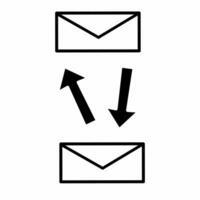 illustratie van elektronisch mail en pijl teken vector