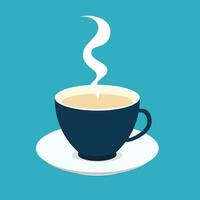 modern blauw vlak koffie icoon logo vector illustratie