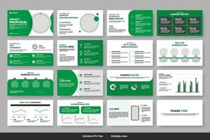 vector bedrijf presentatie dia's sjabloon groen kleur ontwerp minimalistische bedrijf lay-out sjabloon ontwerp