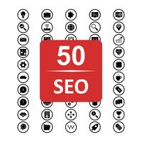 Set van Vector SEO Search Engine Optimization pictogrammen