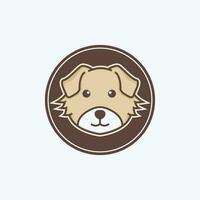 hond gezicht schattig tekenfilm sticker ontwerp logo vector