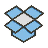 dropbox vector dik lijn gevulde kleuren icoon voor persoonlijk en reclame gebruiken.