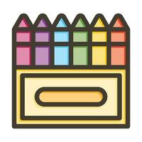kleurpotloden vector dik lijn gevulde kleuren icoon voor persoonlijk en reclame gebruiken.