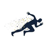 silhouetten van lopende atleet. rennende man. vector
