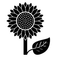 zonnebloemen icoon met blad vector
