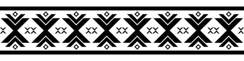 zwart grens. aztec tribal naadloos patroon in zwart en wit. abstract etnisch meetkundig kunst afdrukken ontwerp voor textiel sjabloon, kleding stof, tapijt, ornament, behang, achtergrond, tapijt. vector