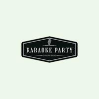 karaoke bar partij logo ontwerp creatief idee met microfoon en voor lood zingen liedje, evenement, muziek- partij vector