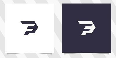 brief pf fp logo ontwerp vector