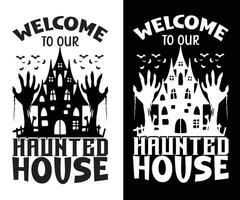 twee verschillend ontwerpen voor halloween huis vector