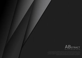 abstracte zwarte en grijze geometrische overlappende dimensielagen 3D-papier donkere achtergrond met ruimte voor tekst. vector