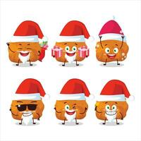 de kerstman claus emoticons met karage tekenfilm karakter vector