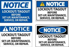 merk op etiket uitsluiting tagout voordat opgericht, onderhoud, onderhoud of reparatie vector