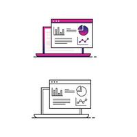 gegevens analytics icoon, bedrijf intelligentie- - analytics dashboard, inzichten symbool - statistieken, verslag doen van icoon, statistieken - gegevens visualisatie - gegevens analyse icoon. bewerkbare hartinfarct. vector