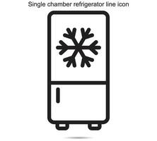 single kamer koelkast lijn icoon vector