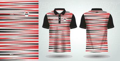 zwart rood polo overhemd sport sublimatie Jersey sjabloon vector
