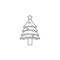 Kerstmis boom lijn vector, viering, decoratie element vector