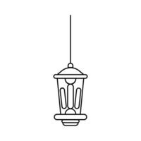 Islamitisch lantaarn lijn schets vector , modern lantaarn voor decoratie viering .