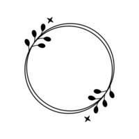 cirkel bloemen kader lijn kunst illustratie vrij vector element