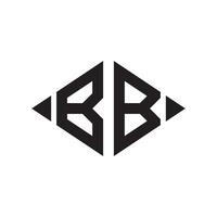 logo b ruit uitgebreid monogram 2 brieven alfabet doopvont logo logotype borduurwerk vector
