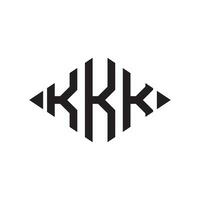 logo k ruit uitgebreid monogram 3 brieven alfabet doopvont logo logotype borduurwerk vector