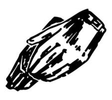 tekening van paar- van leer handschoenen. schets tekening van warm winter accessoire. hand- getrokken vector illustratie. single clip art geïsoleerd Aan wit achtergrond.