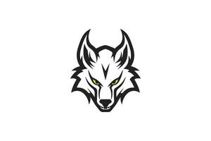 wit wolf hoofd logo - gaming mascotte met dreigend uitdrukking vector