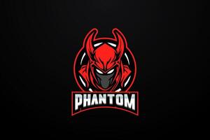 rood fantoom demonische mascotte gaming logo vector