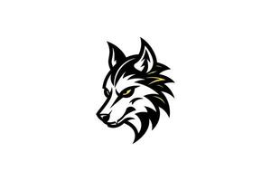 wit wolf hoofd logo - gaming mascotte met dreigend uitdrukking vector