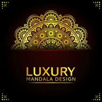 luxe mandala achtergrond ontwerp met gouden kleur decoratief element vector