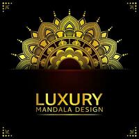 luxe mandala achtergrond ontwerp met gouden kleur decoratief element vector