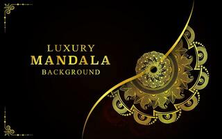 luxe mandala achtergrond ontwerp met gouden kleur decoratief element vector