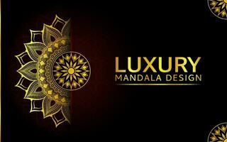 luxe mandala achtergrond ontwerp met gouden kleur decoratief element vector