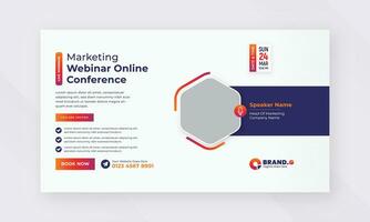 leven webinar online afzet bedrijf conferentie web banier en Hoes sjabloon ontwerp vector