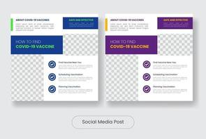 covid19 vaccin onderwijs social media post banner template set vector