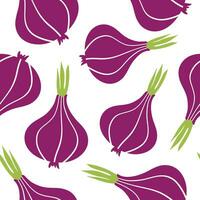 Purper sappig ui patroon. vector illustratie geïsoleerd Aan wit achtergrond. tekenfilm ontwerp voor papier, textiel, geschenk inpakken, interieur decor, menu.