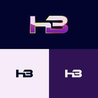 hb eerste brief logo met helling stijl vector