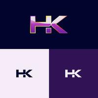 hk eerste brief logo met helling stijl vector