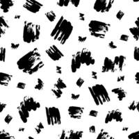 naadloos patroon met donker hand- getrokken kattebelletje smeren Aan wit achtergrond. abstract grunge textuur. vector illustratie