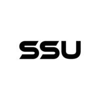 ssu brief logo ontwerp, inspiratie voor een uniek identiteit. modern elegantie en creatief ontwerp. watermerk uw succes met de opvallend deze logo. vector