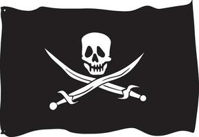 hand- getrokken piraat vlag vector