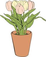 hand- getrokken tulp vector