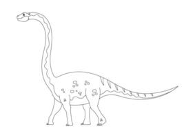 zwart en wit omeisaurus dinosaurus tekenfilm karakter vector. kleur bladzijde van een omeisaurus dinosaurus vector