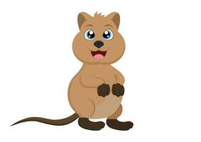 schattig quokka dier tekenfilm karakter vector illustratie geïsoleerd Aan wit achtergrond