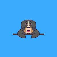 schattige hond liggen. dierlijk beeldverhaalconcept geïsoleerd. kan worden gebruikt voor t-shirt, wenskaart, uitnodigingskaart of mascotte. platte cartoonstijl vector