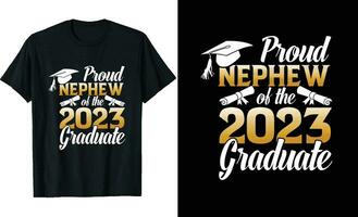 trots neef van een 2023 afstuderen t-shirt ontwerp of diploma uitreiking t overhemd of typografie t overhemd ontwerp of diploma uitreiking citaten vector