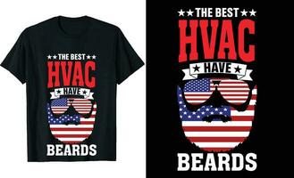 het beste hvac technicus hebben baarden grappig hvac technicus lang mouw t-shirt of hvac t overhemd ontwerp of baarden t-shirt ontwerp vector