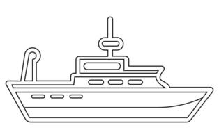 lading schip lijn vector illustratie, militair schip schets vector,